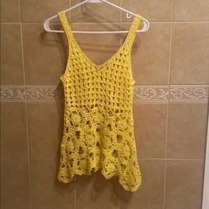 Yellow Crochet Tank Top